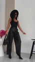 Faux leather pants "REALITY" T383 - BLACK